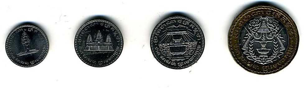 Камбоджийские монеты, коллекционный выпуск. Из коллекции Лимарева В.Н.
